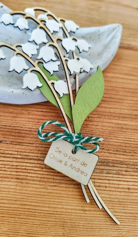 Brin de muguet en bois