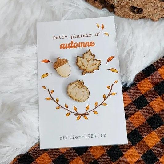Trio de pin's automne