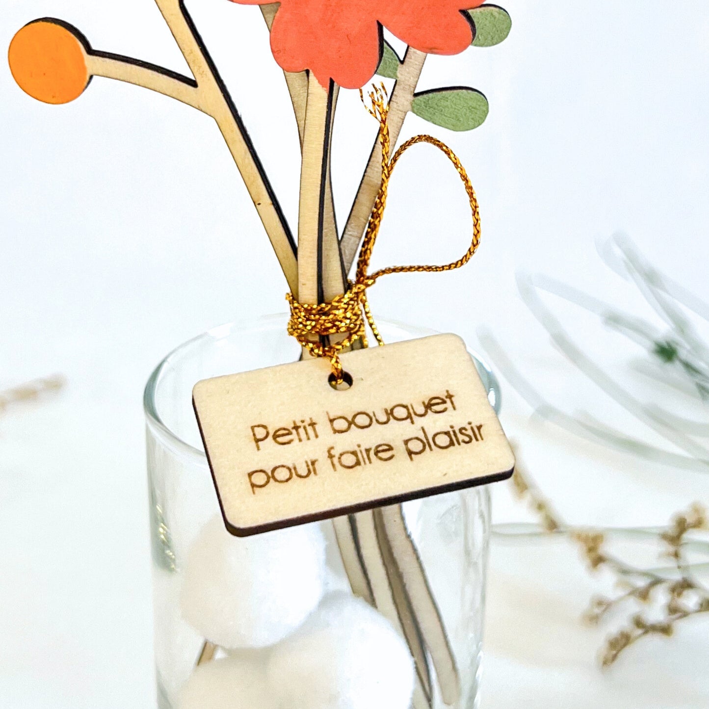 Bouquet de fleurs en bois - Tendresse