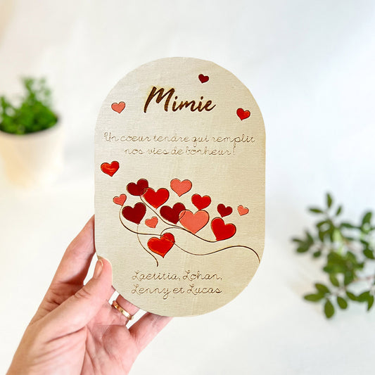 Panneau Mamie coeurs