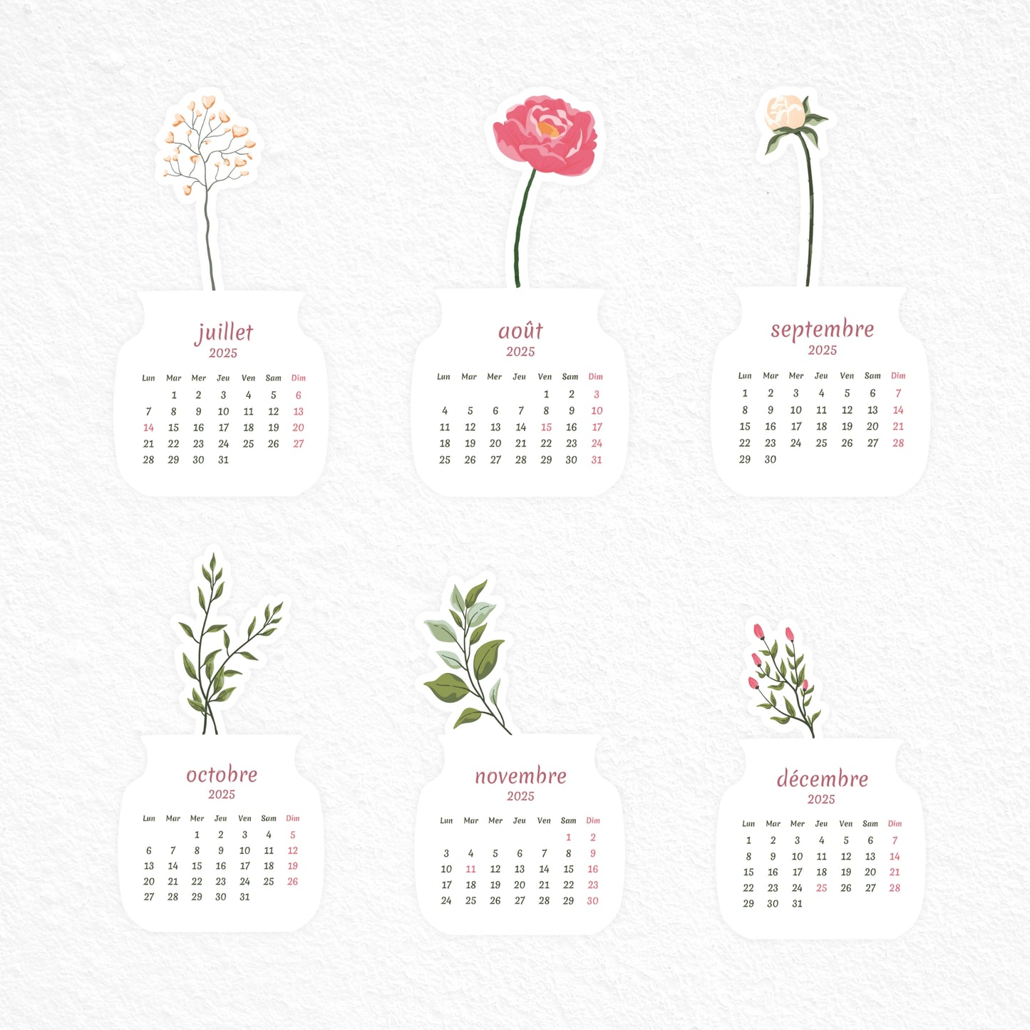 Mini-calendrier bouquet