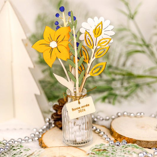 Bouquet de fleurs en bois - Passion