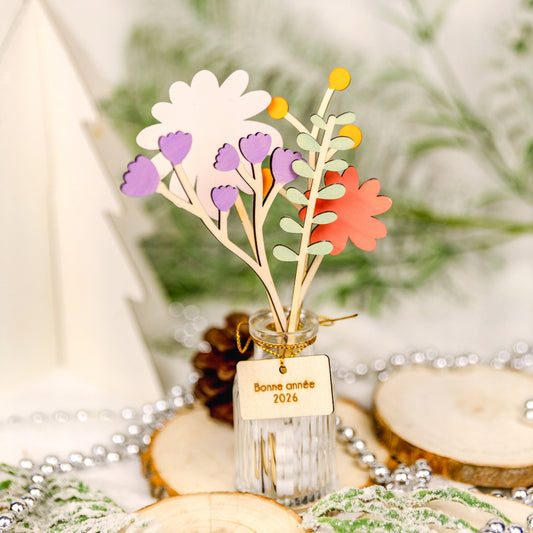 Bouquet de fleurs en bois - Tendresse