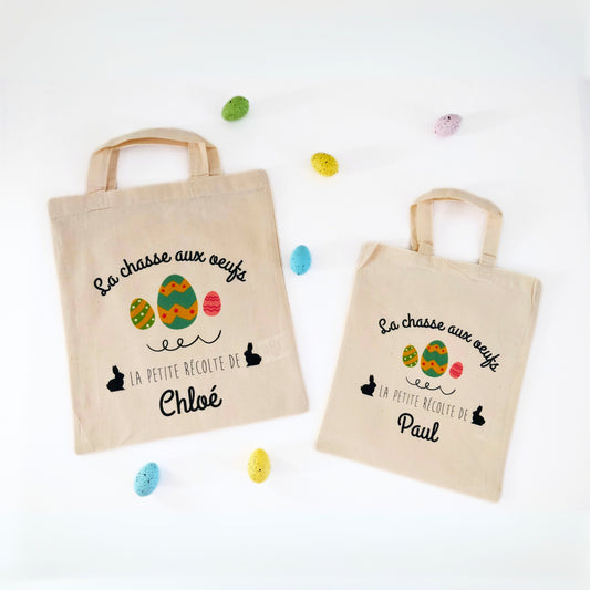 Sac personnalisé chasse aux œufs 2024