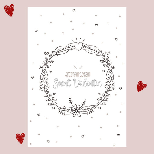 Carte à colorier – Spécial Saint-Valentin