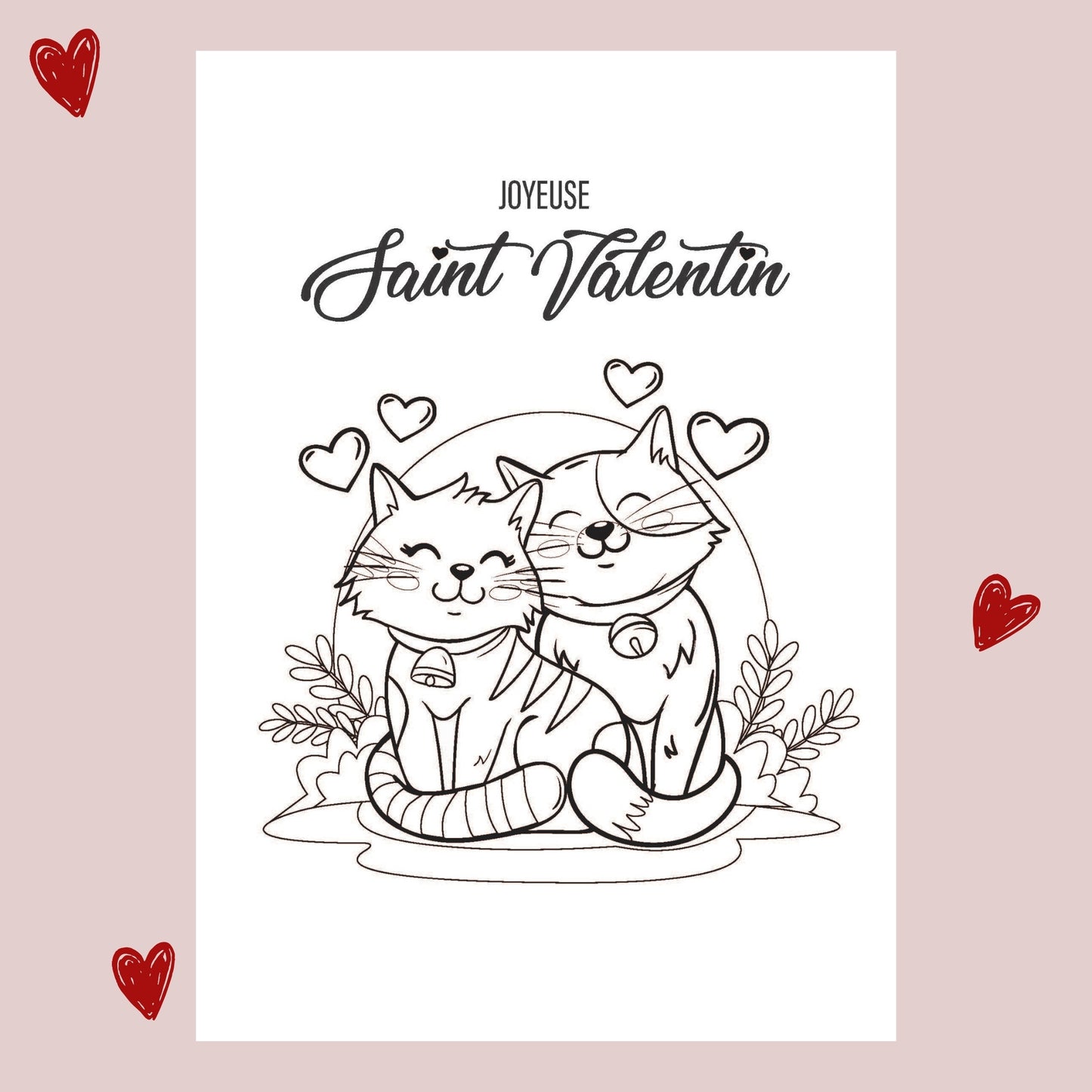 Carte à colorier – Spécial Saint-Valentin