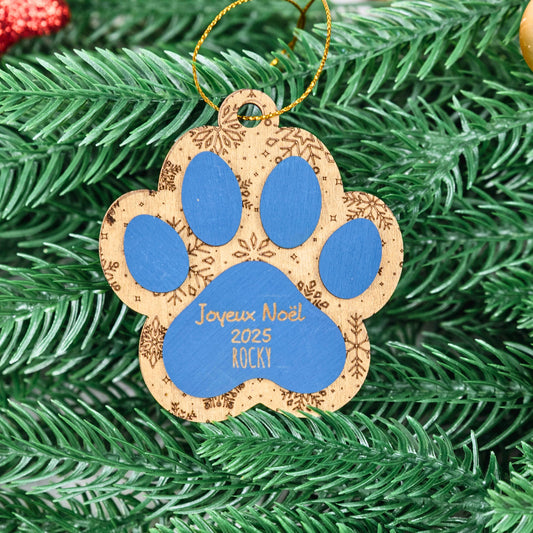Boule de Noël 3D – Empreinte de Chat ou de Chien