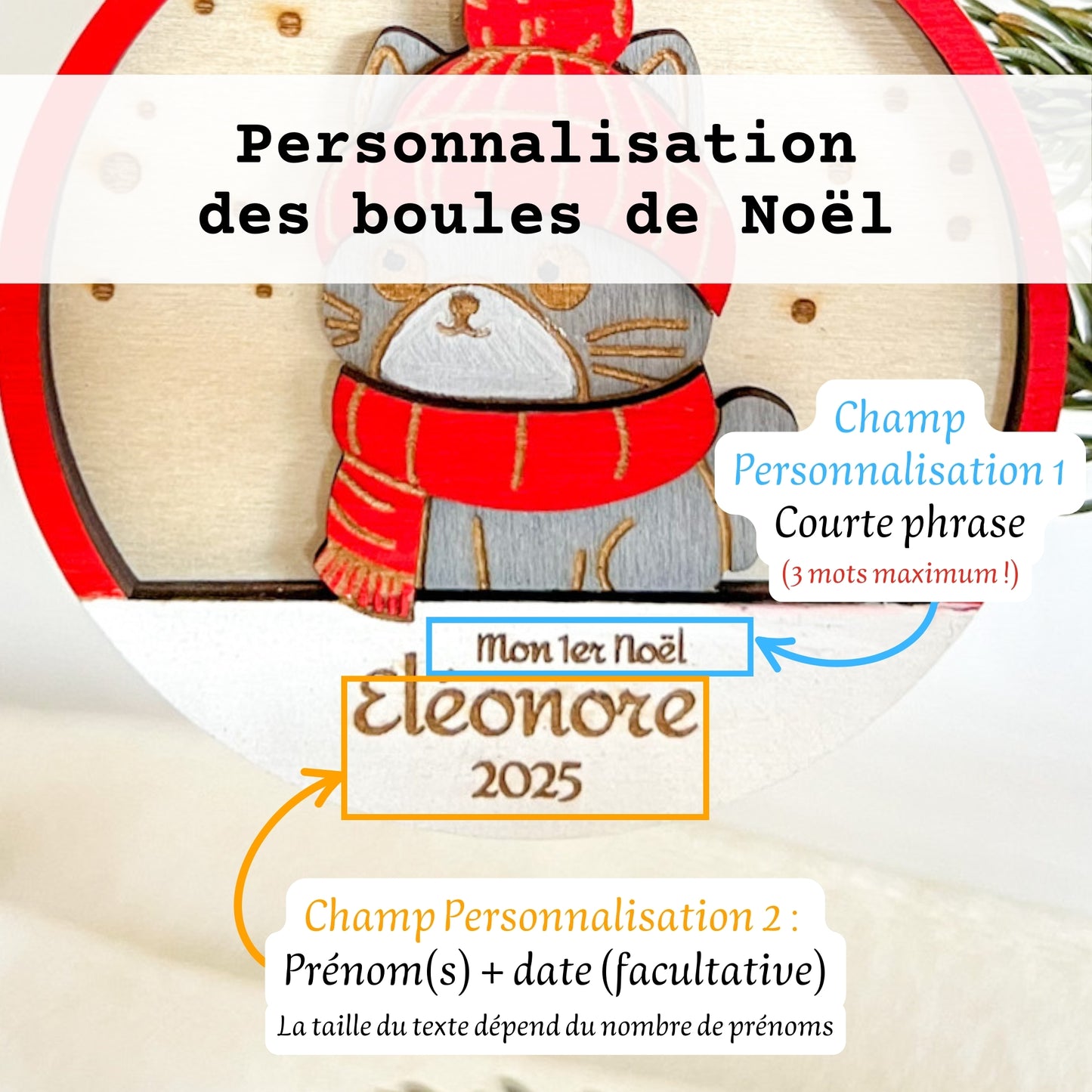 Boules de Noël animaux personnalisées