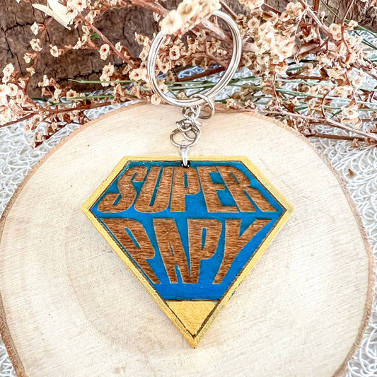 Porte-clé en bois “Super Héros”