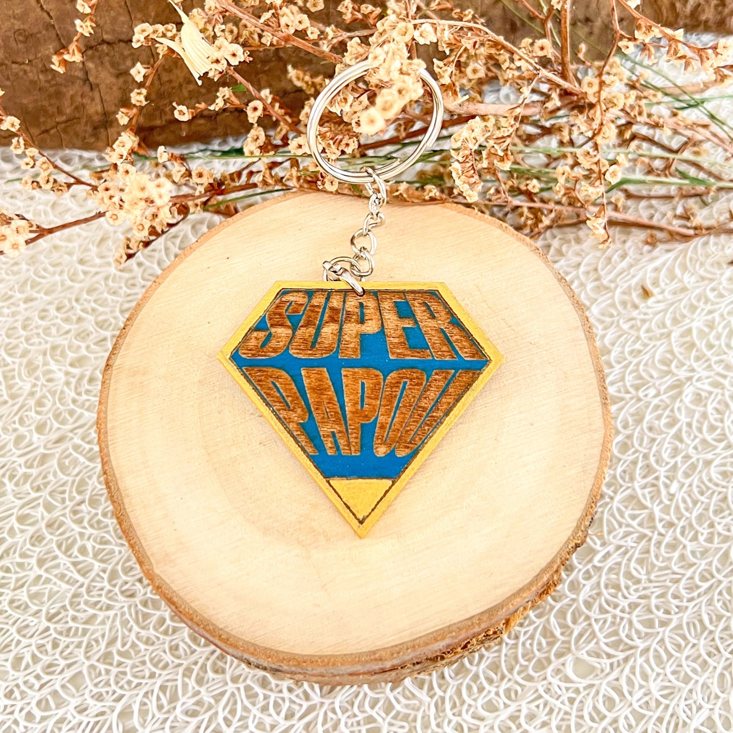 Porte-clé en bois “Super Héros”