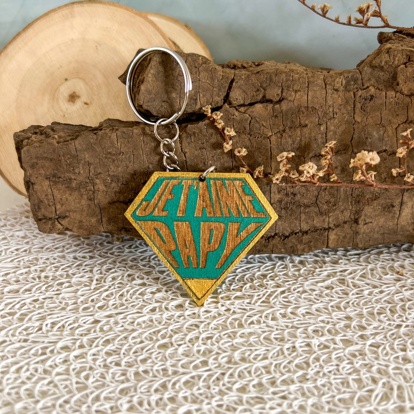 Porte-clé en bois “Super Héros”