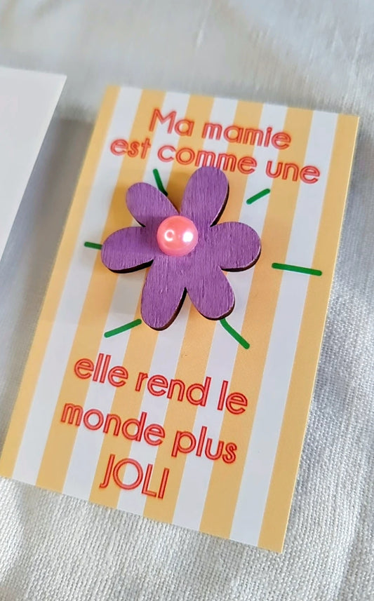 Broche pin's Fleur - Mamie