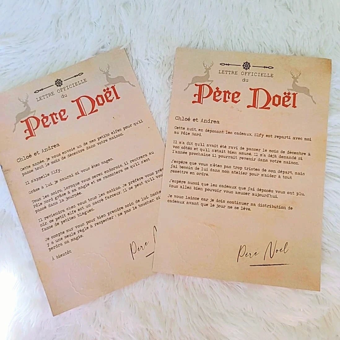 Lettre d'Arrivée et de Départ d'Elfe de Noël
