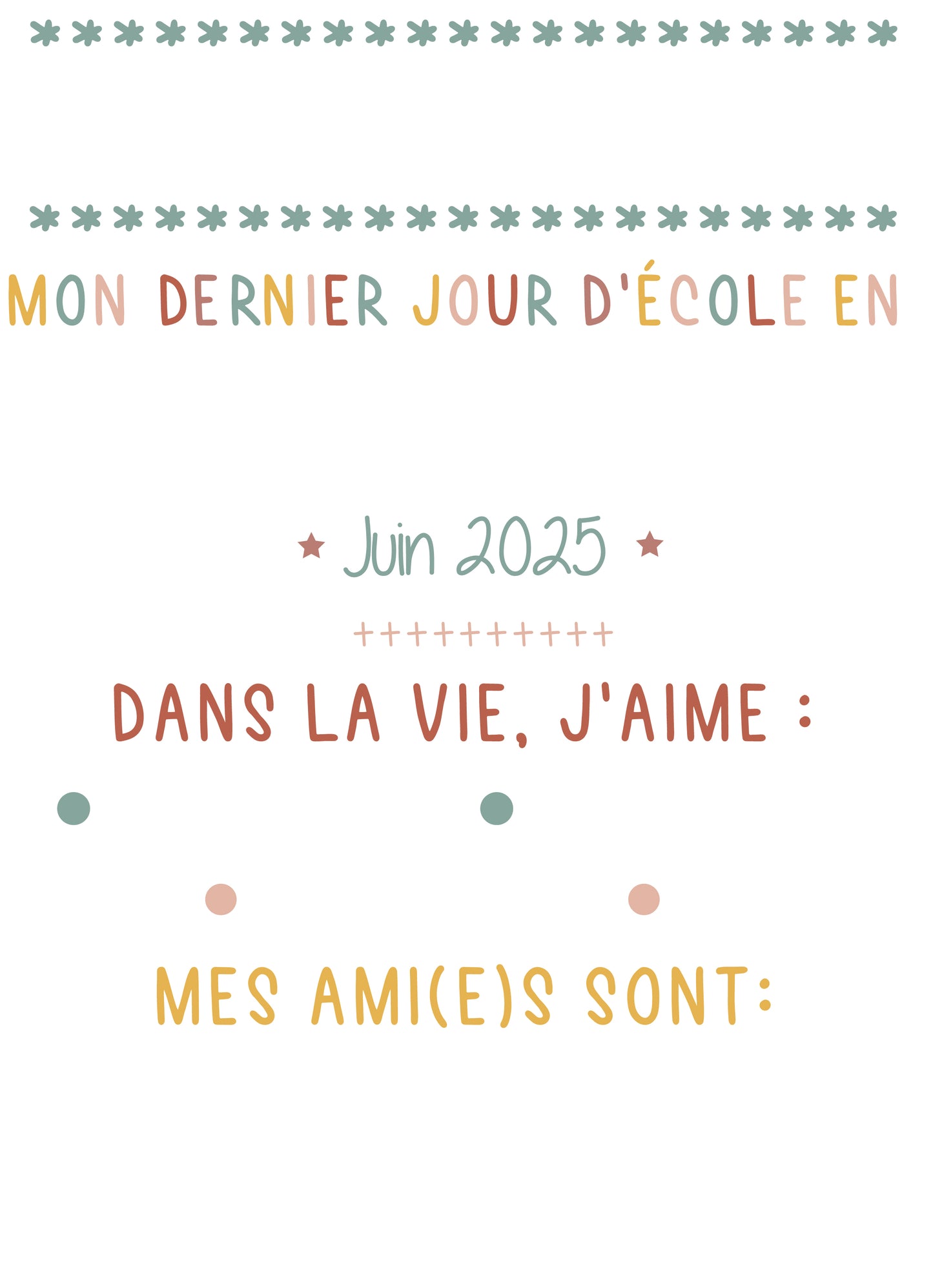 Affiche dernier jour d'école