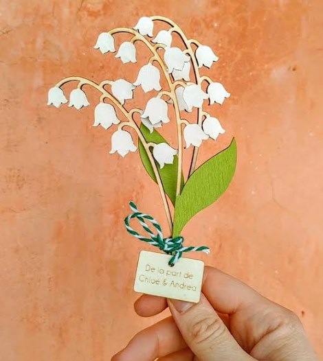 Brin de muguet en bois