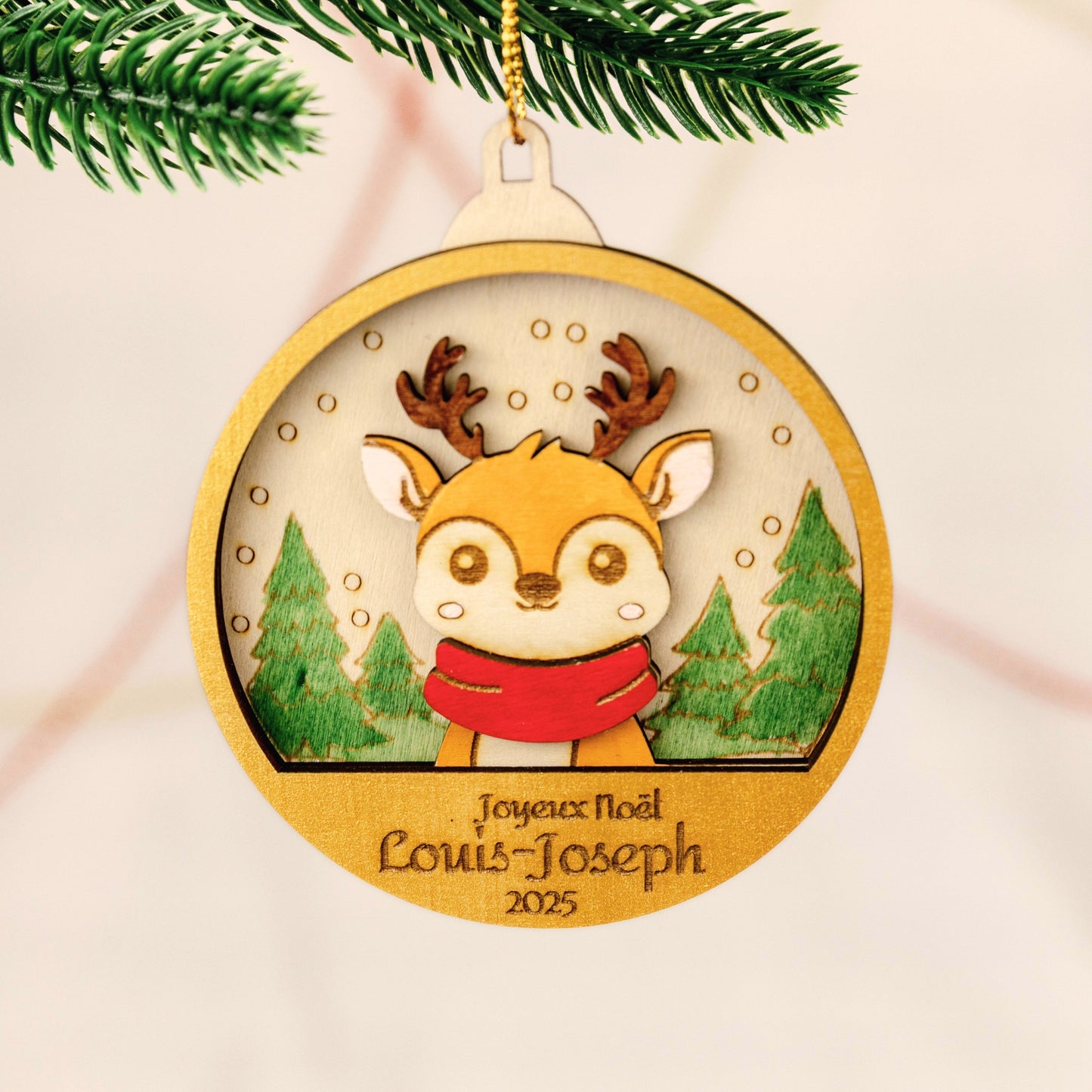 Boule de Noël 3D personnalisée – renne