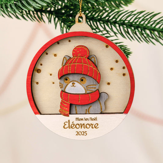 Boule de Noël 3D personnalisée – chat