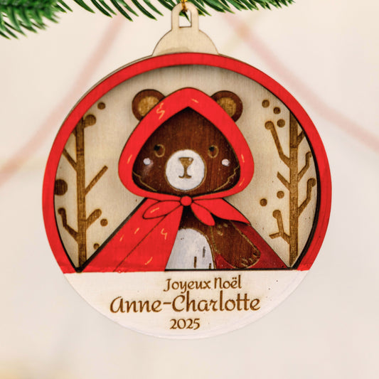 Boule de Noël 3D personnalisée – ourson