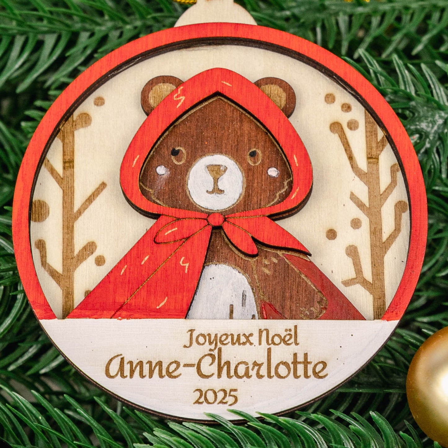 Boule de Noël 3D personnalisée – ourson