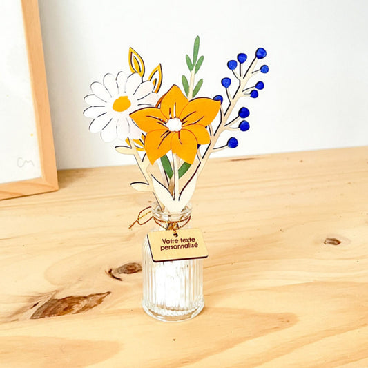 Bouquet de fleurs en bois - Passion
