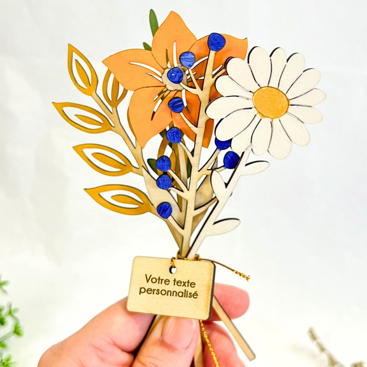 Bouquet de fleurs en bois - Passion
