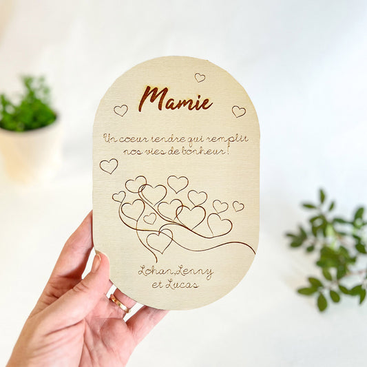 Panneau Mamie coeurs