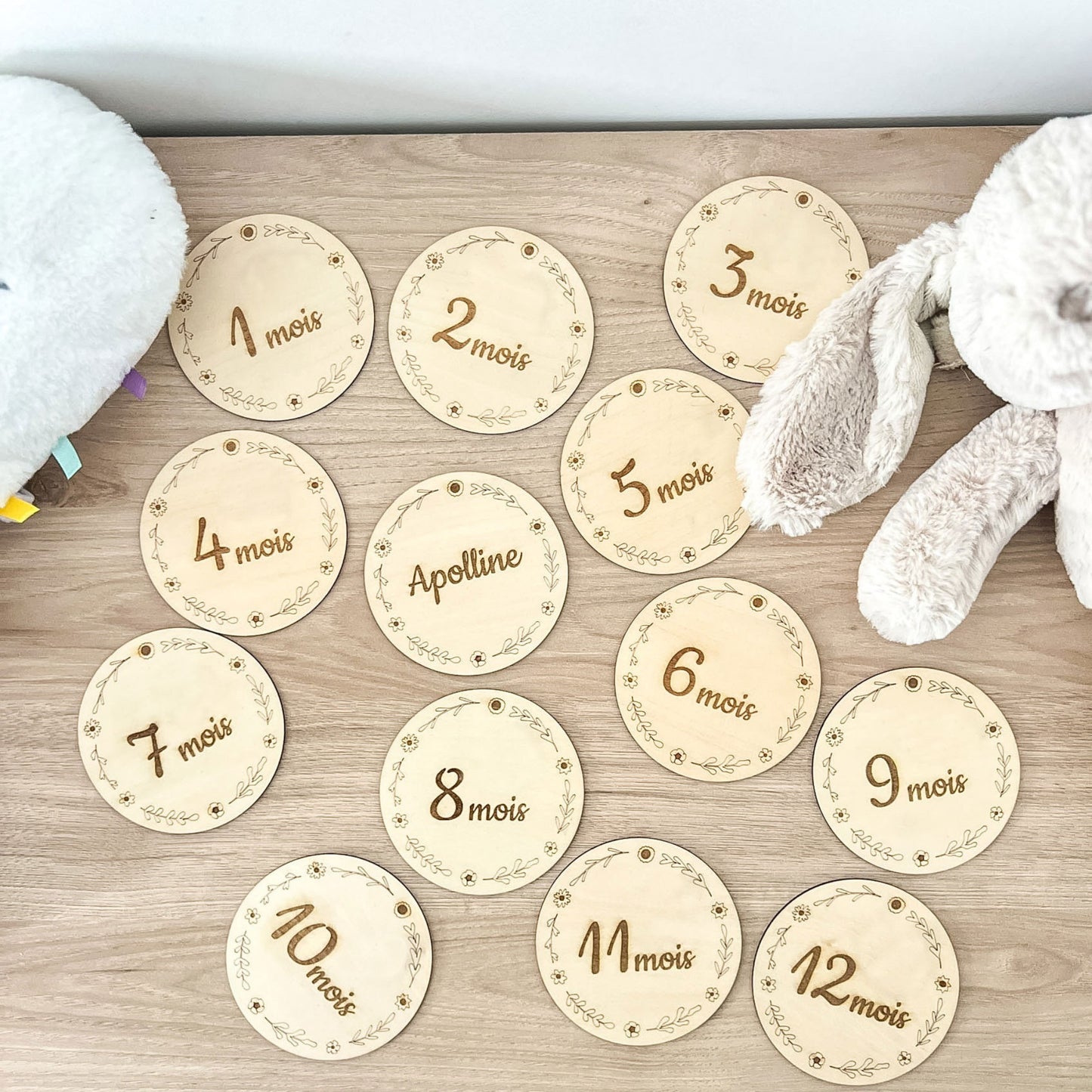Cartes étapes bébé en bois – Ma première année
