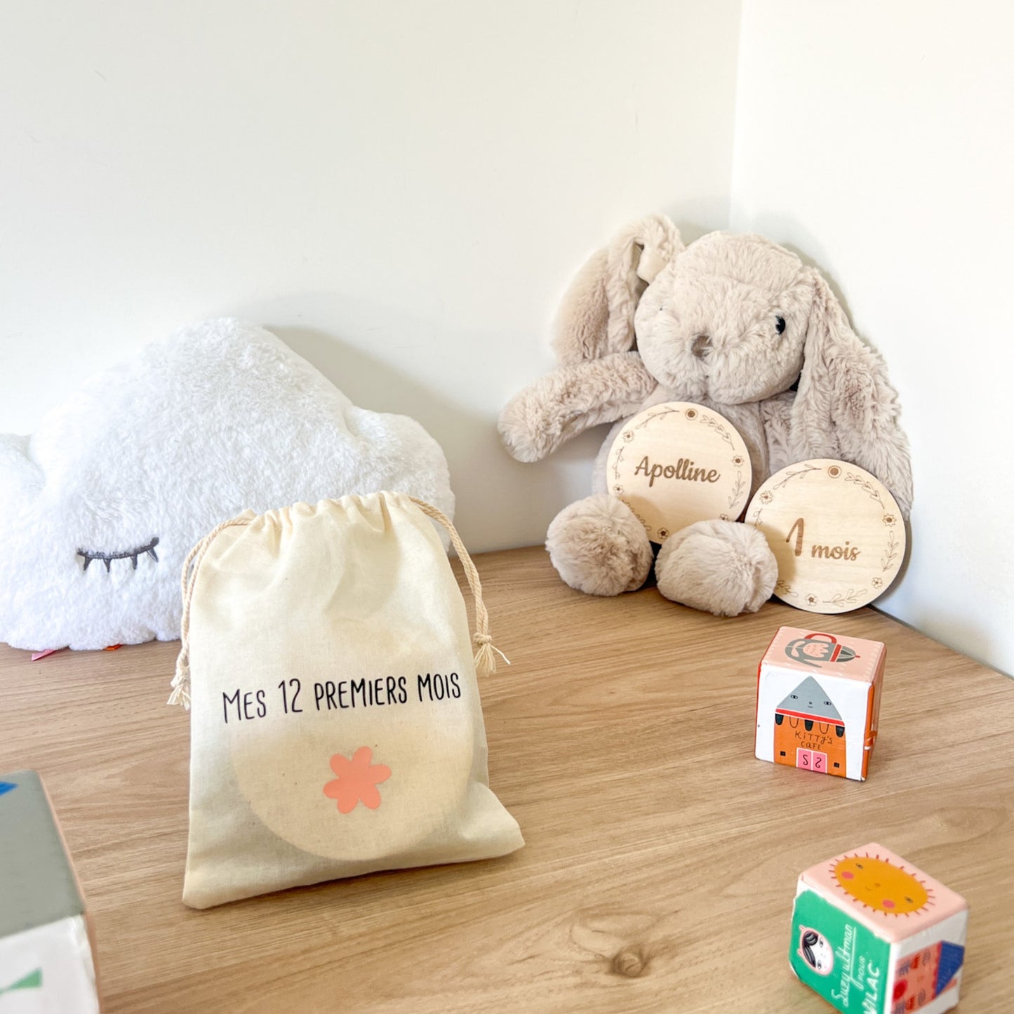 Cartes étapes bébé en bois – Ma première année