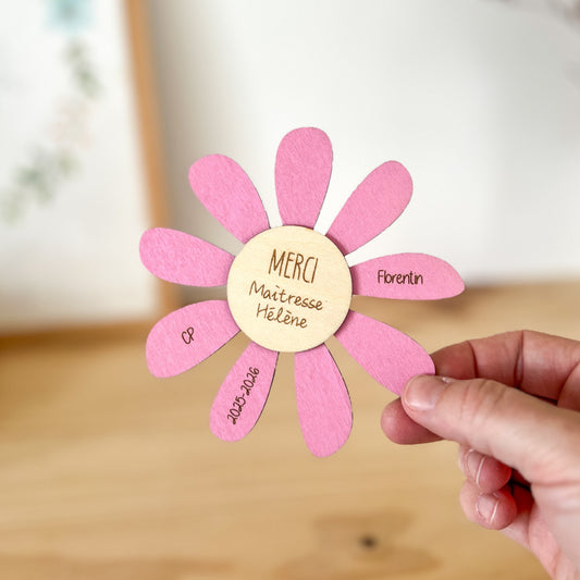 Magnet Marguerite MERCI personnalisé