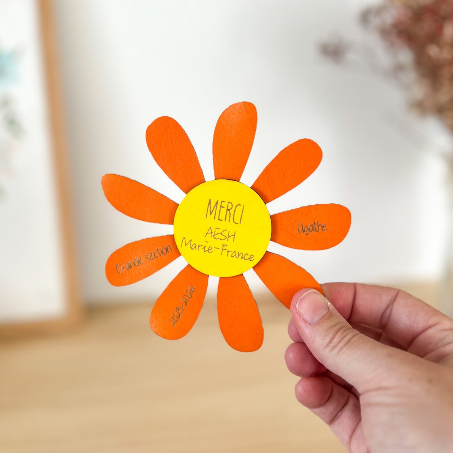 Magnet Marguerite MERCI personnalisé