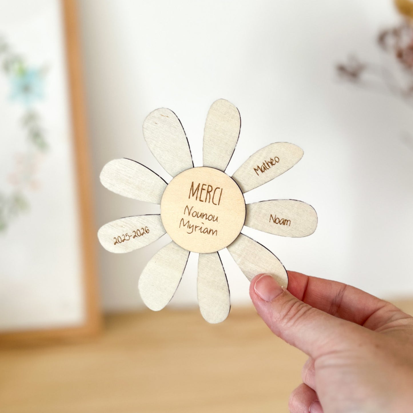 Magnet Marguerite MERCI personnalisé