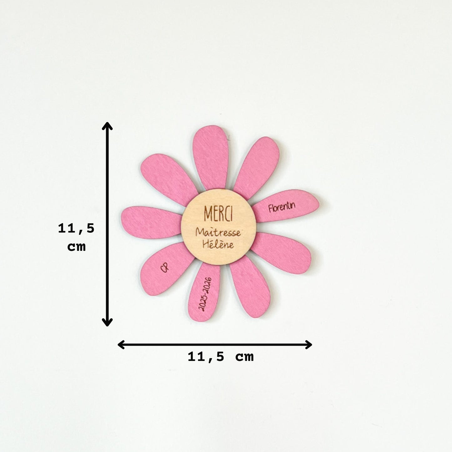Magnet Marguerite MERCI personnalisé