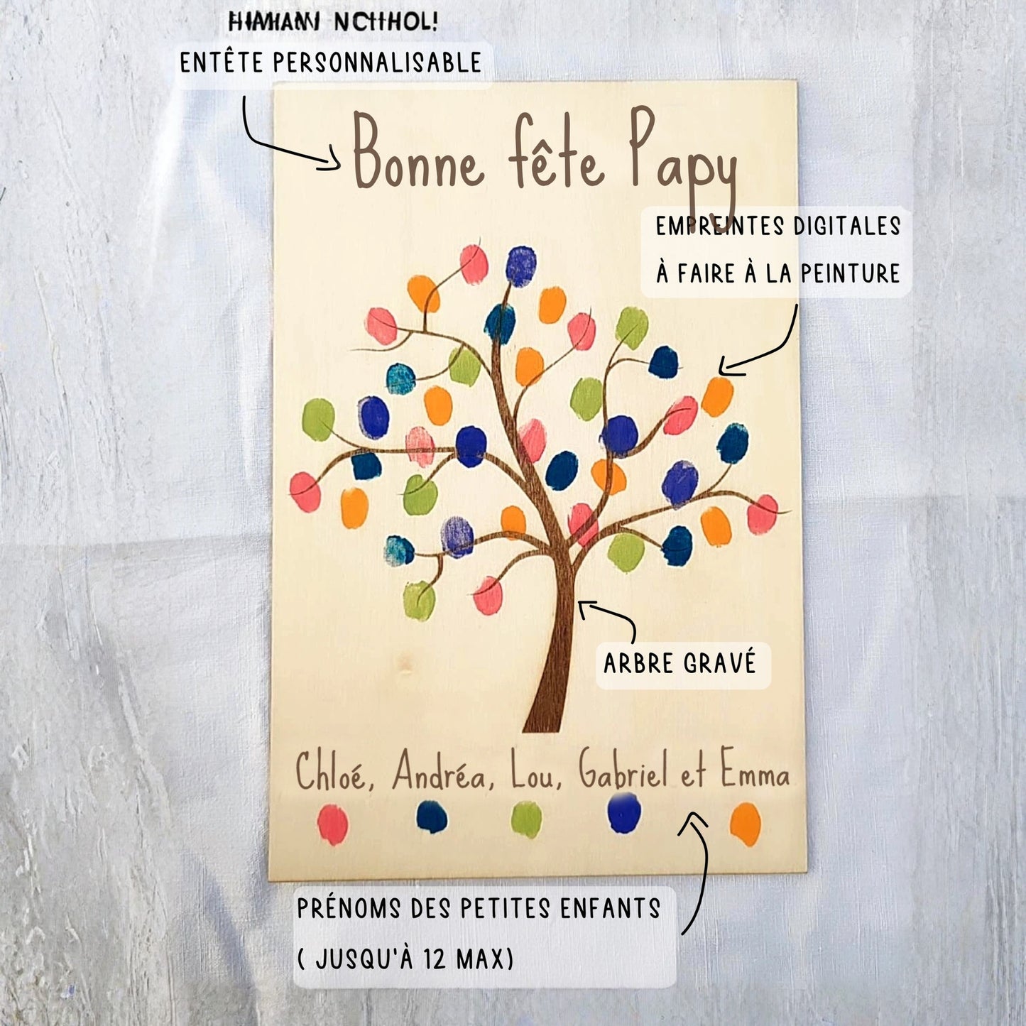 Tableau arbre à empreintes - Arbre de famille personnalisé