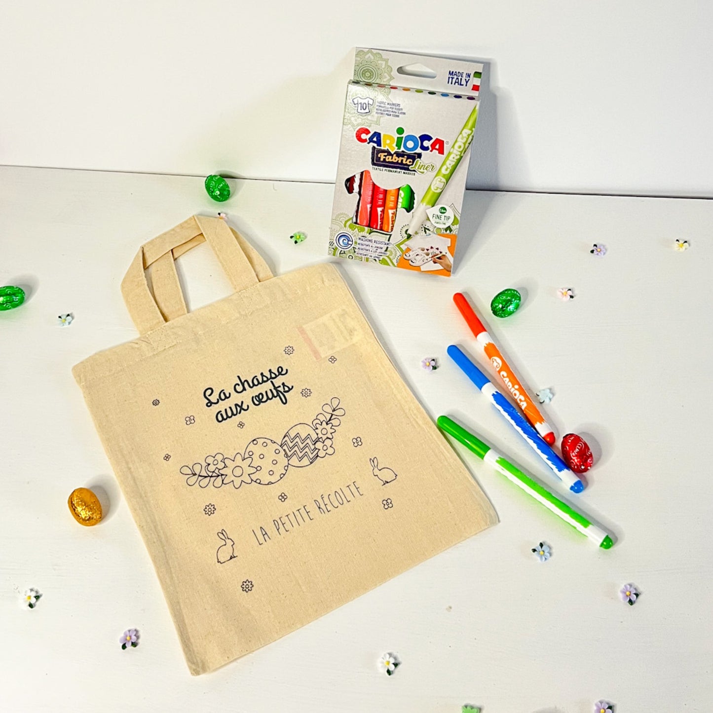 Sac de chasse aux œufs à colorier