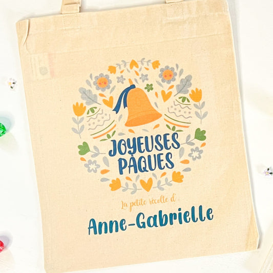 Sac personnalisé chasse aux œufs - cloche