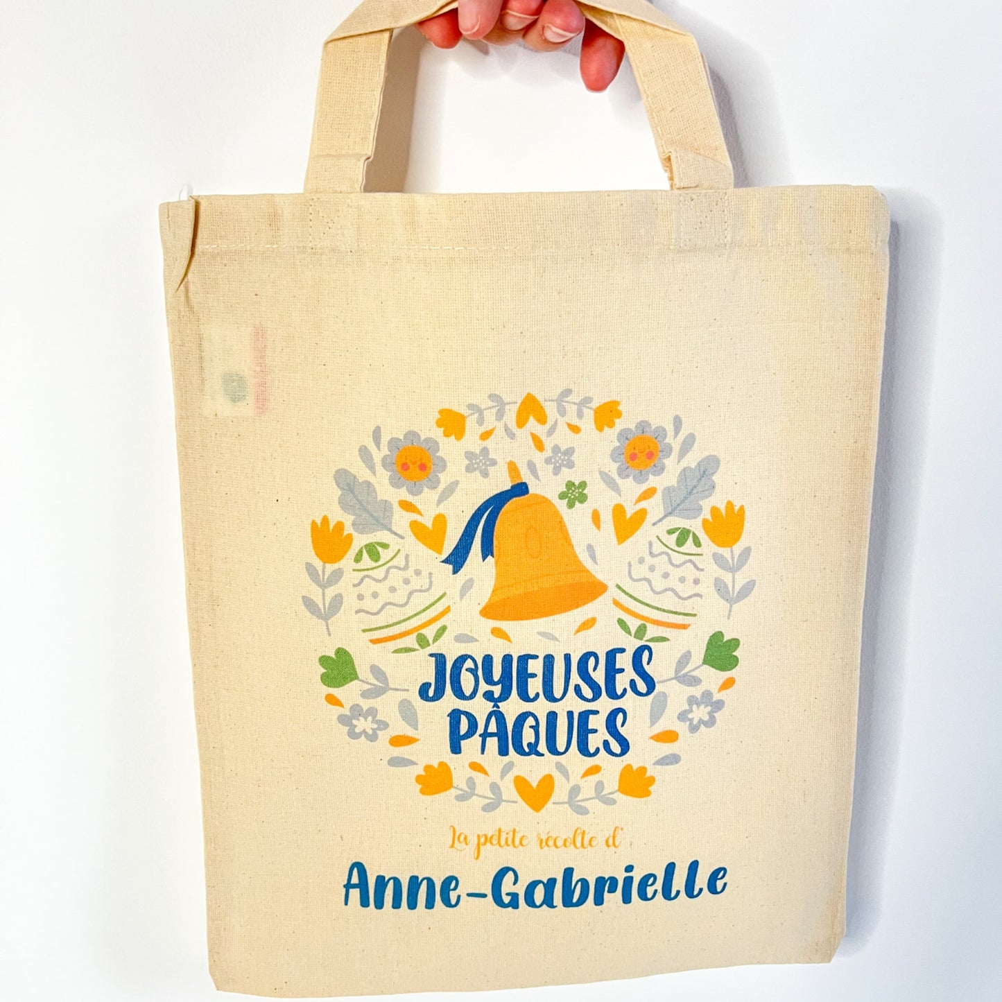 Sac personnalisé chasse aux œufs - cloche