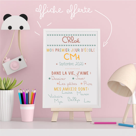 Affiche pour la rentrée - Mon premier jour d'école en