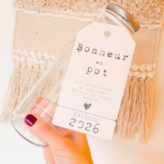 Etiquette Bonheur en pot
