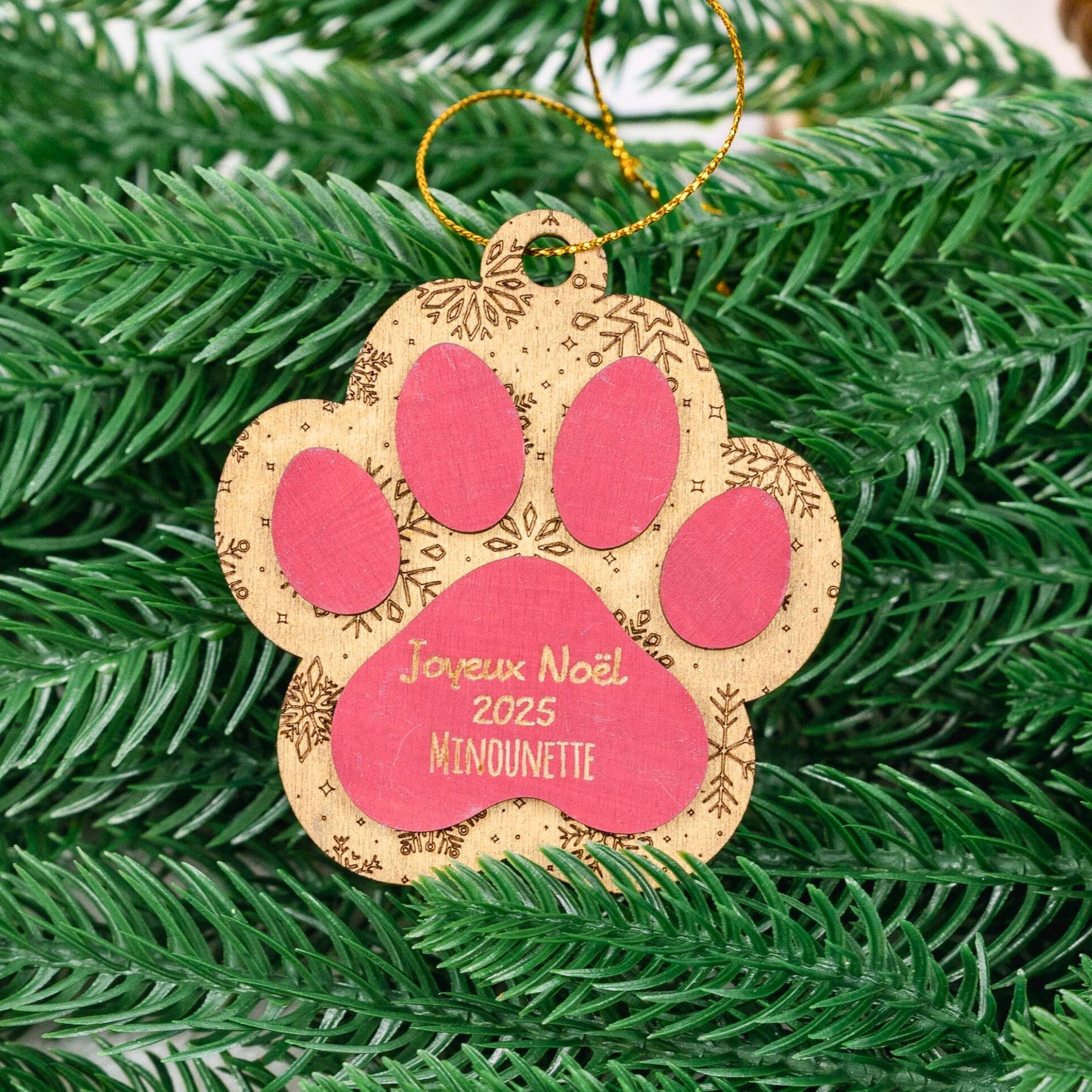 Boule de Noël 3D – Empreinte de Chat ou de Chien