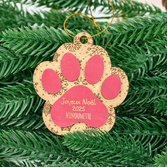 Boule de Noël 3D – Empreinte de Chat ou de Chien