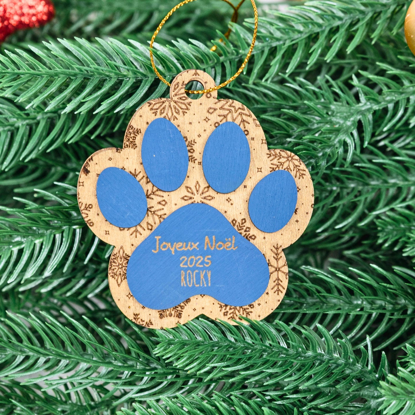 Boule de Noël 3D – Empreinte de Chat ou de Chien