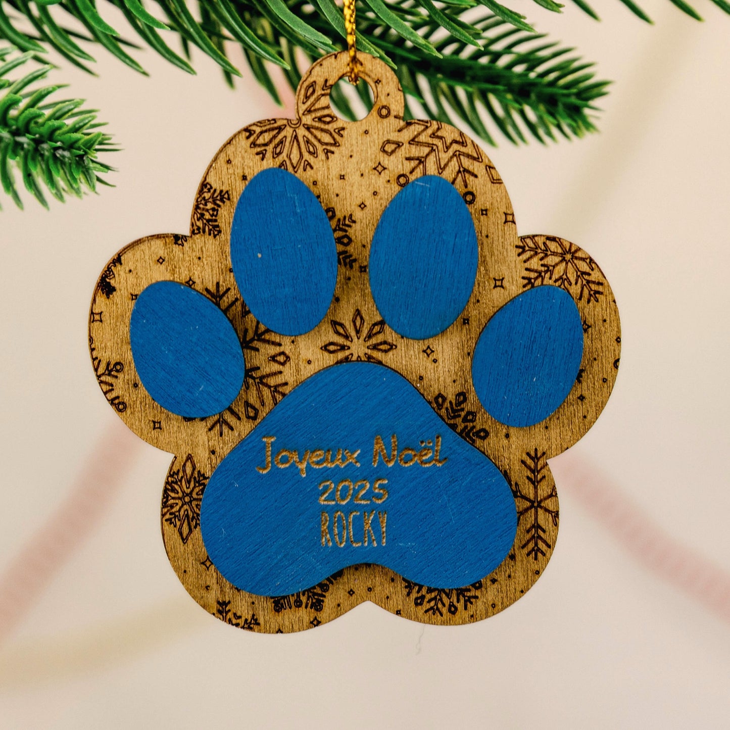 Boule de Noël 3D – Empreinte de Chat ou de Chien