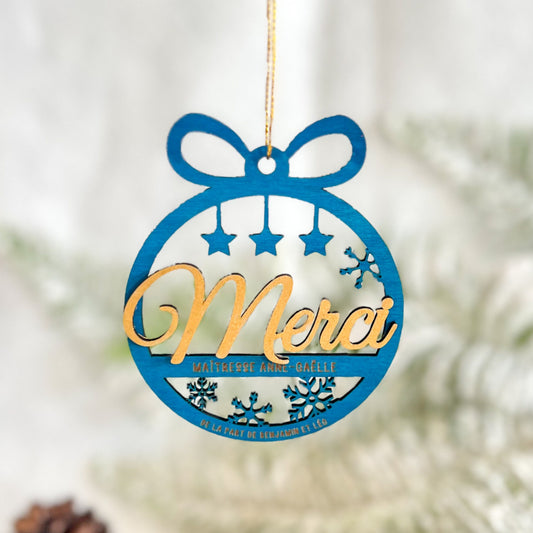 Boule de Noël “Merci” personnalisée