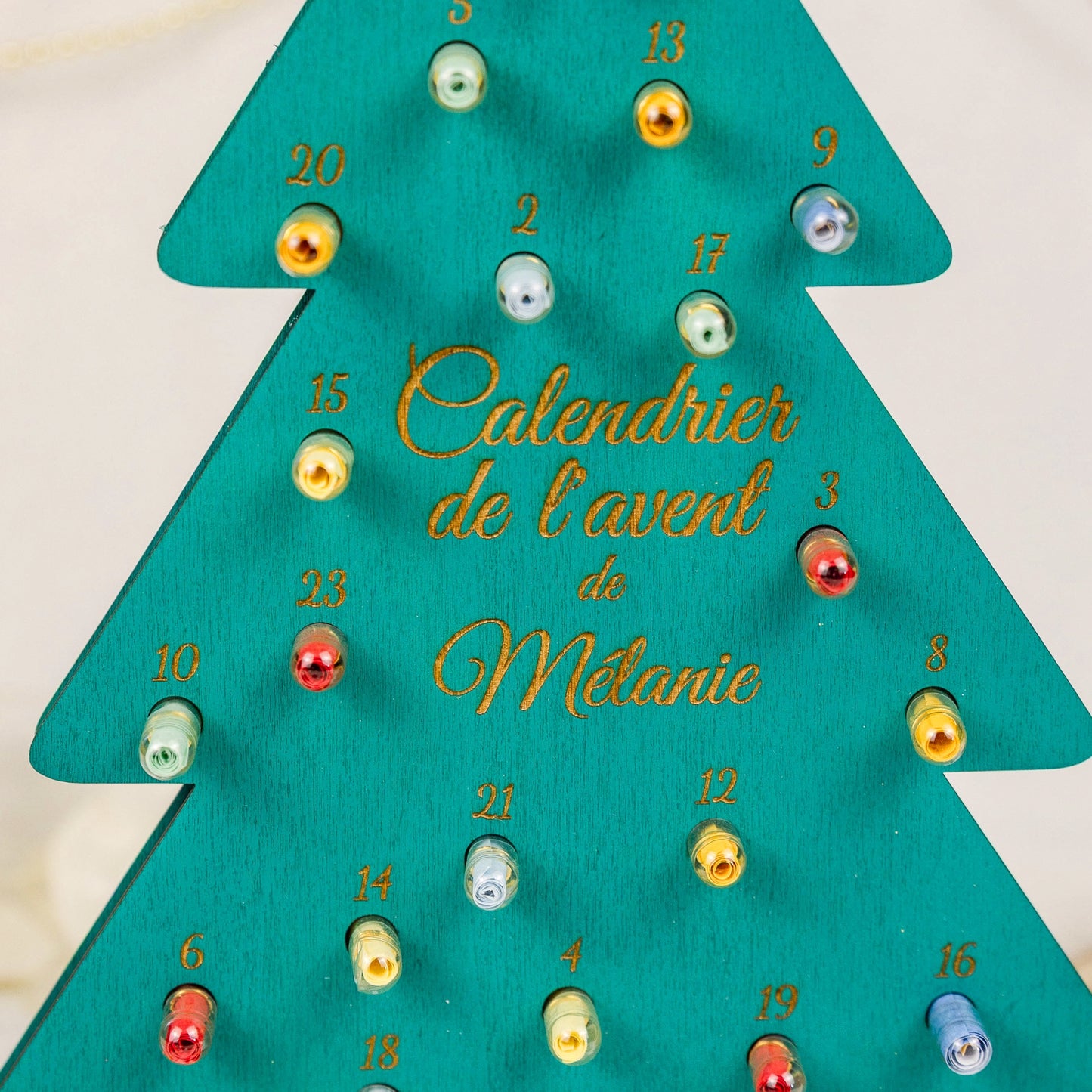 Calendrier de l’Avent Sapin en bois personnalisé