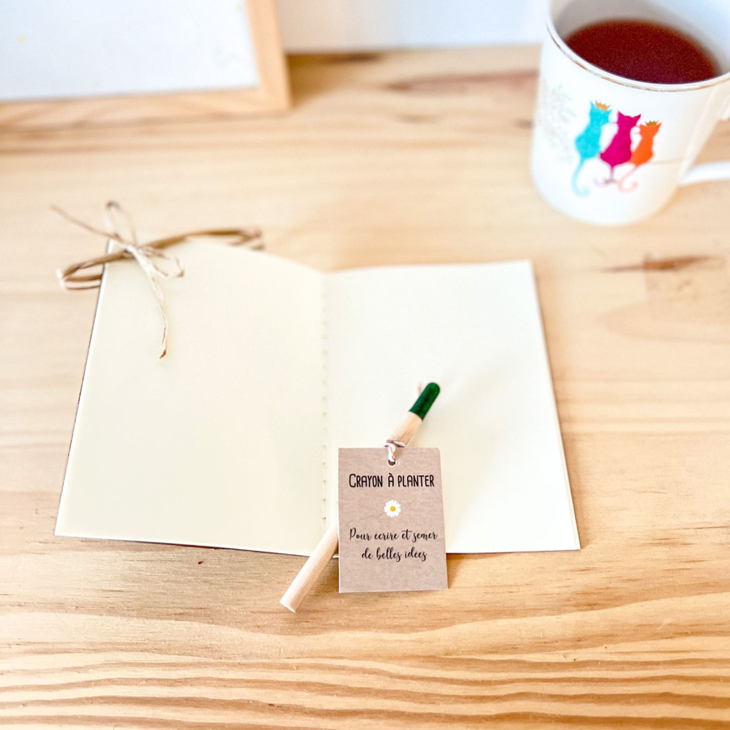 Carnet A6 "Merci" personnalisé + crayon à planter