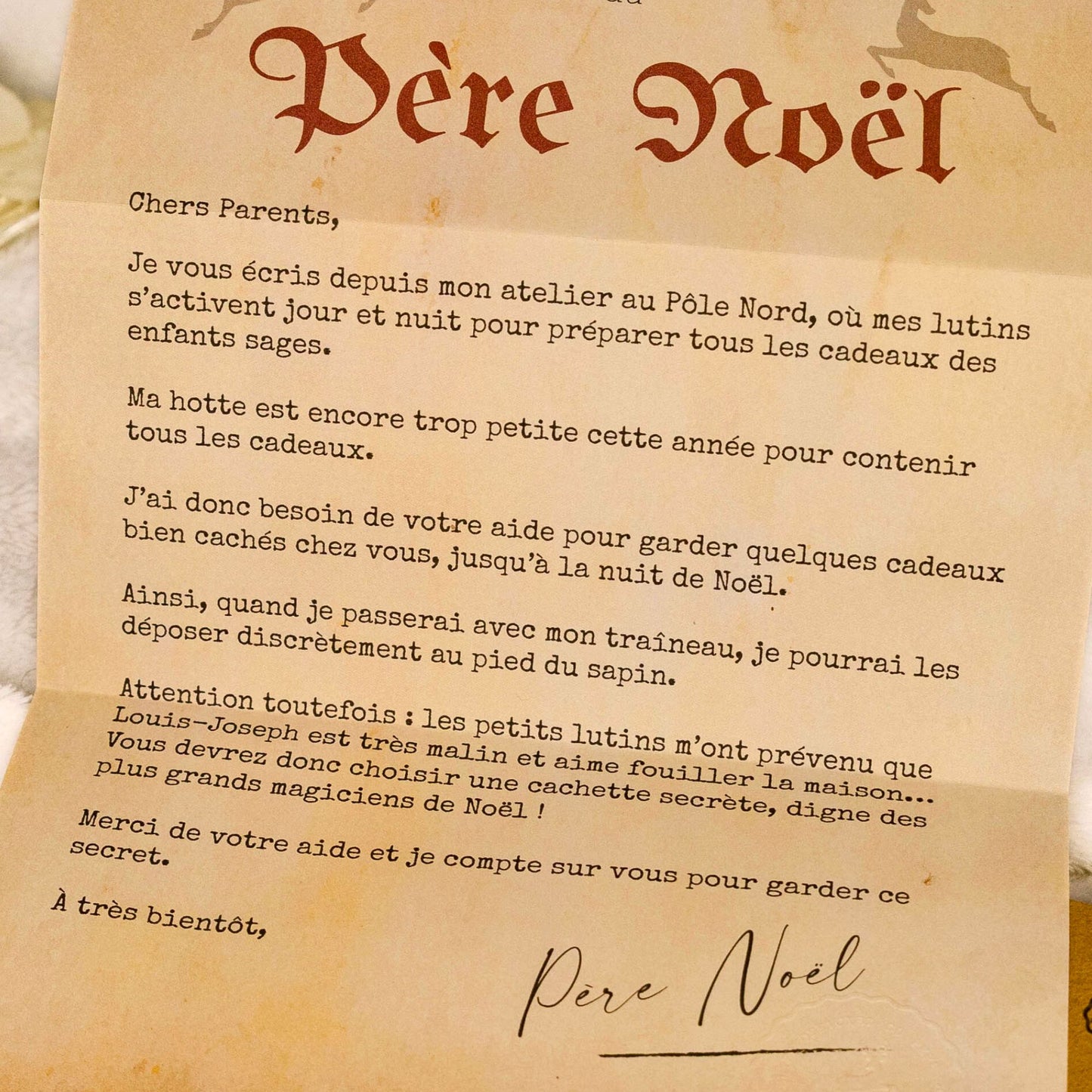 La Lettre de Mission secrète des Parents
