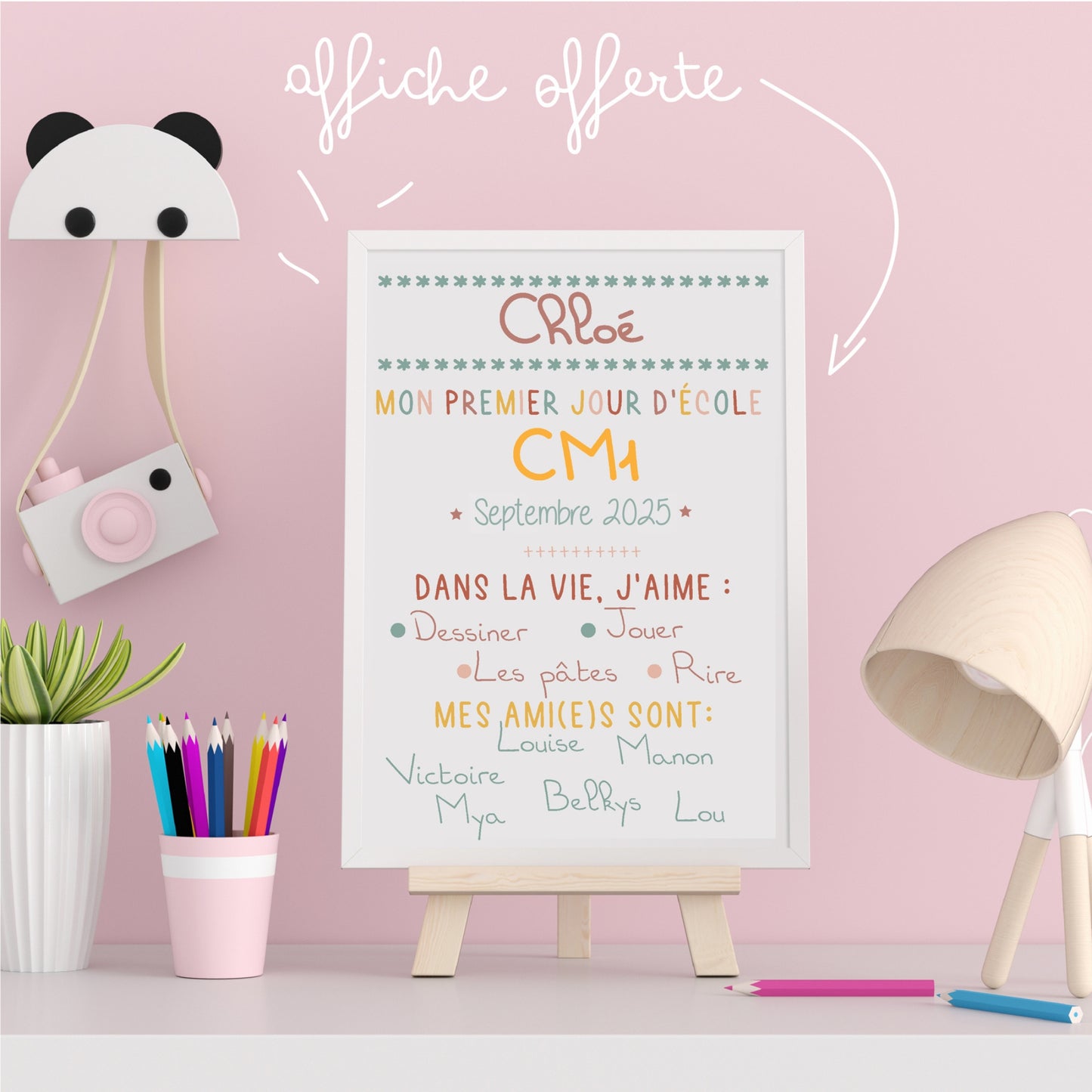 Affiche pour la rentrée - Mon premier jour d'école en