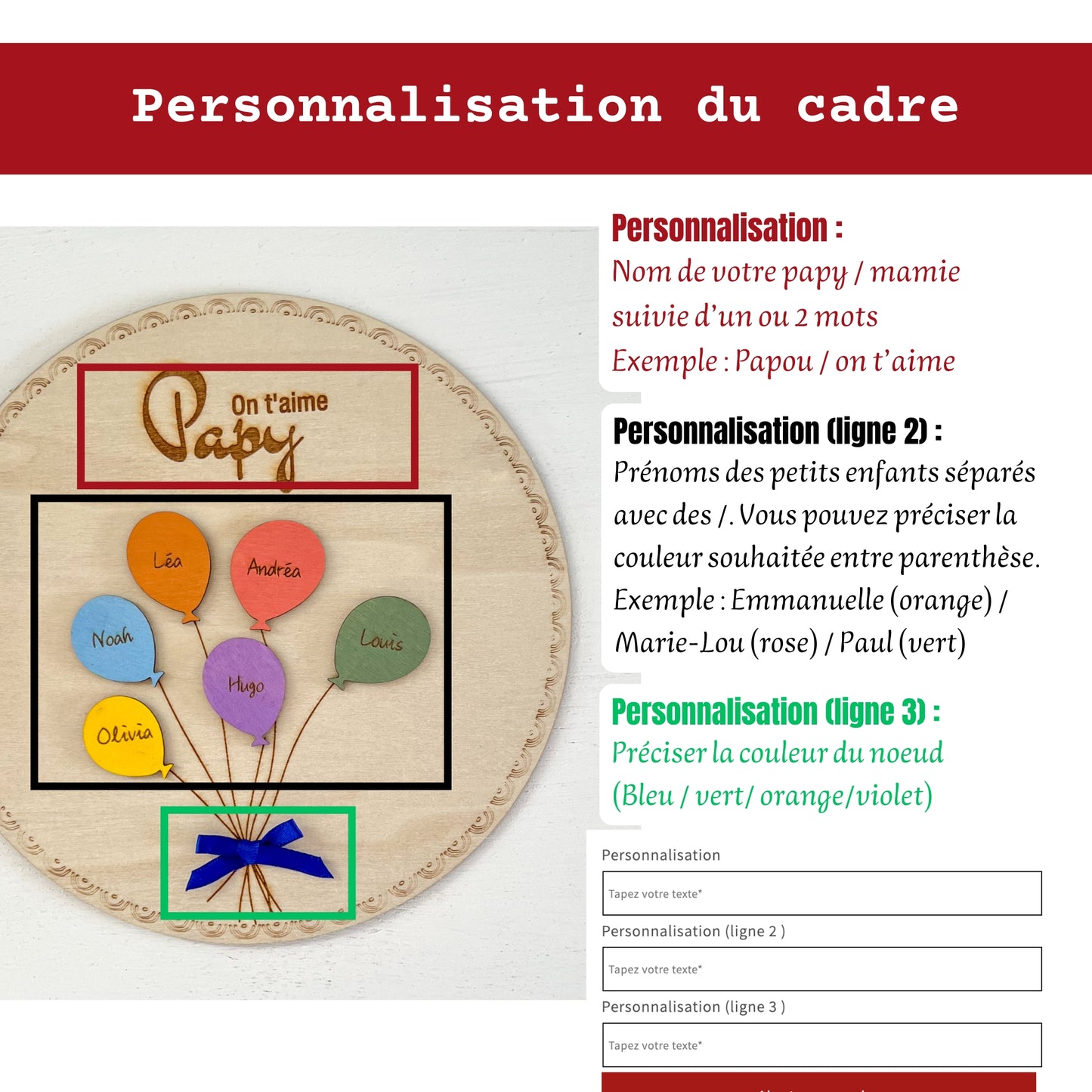 Cadre Ballons Personnalisé