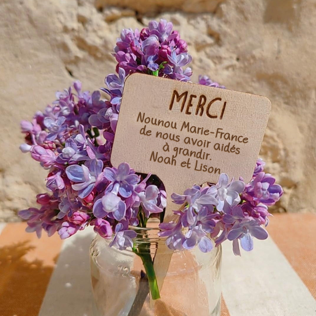 Etiquette bouquet de fleurs