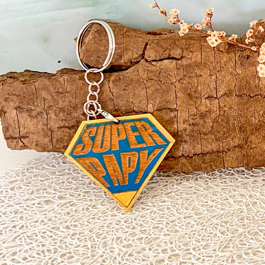 Porte-clé en bois “Super Héros”